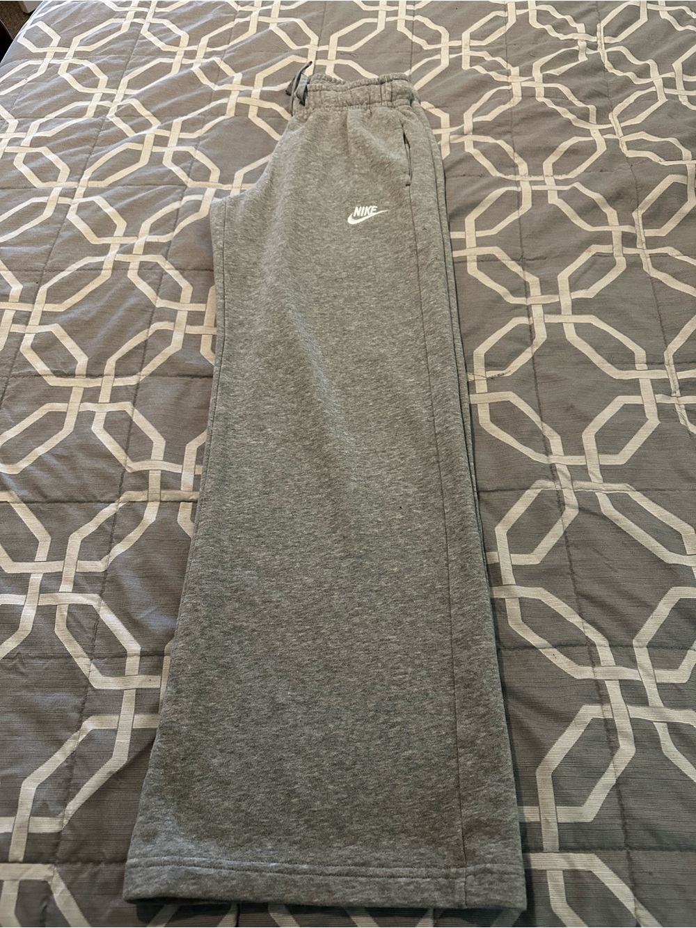 Nike Gray Joggers with White Swoosh